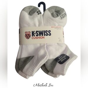 K-Swiss 15-Pairs Men's Sock Size 6-12 White Athletic Low Cuts